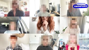 Lily Cute: Трахает молодую жену в очках во время рабочего созвона по зуму